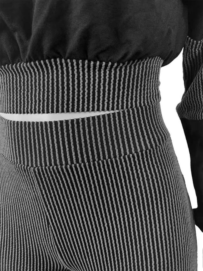 Fall Crop Hoodie 2 Piece Flares Set