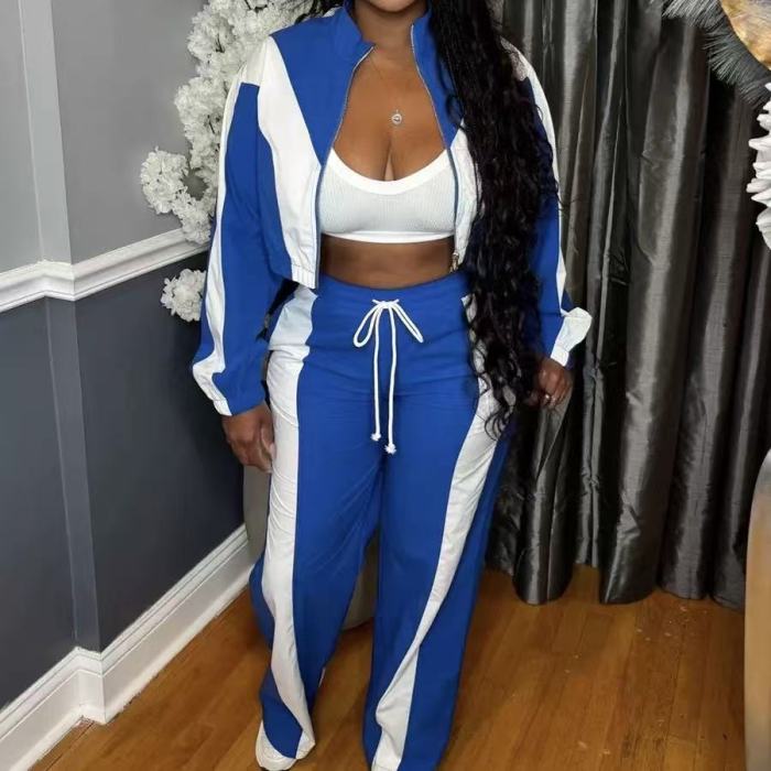 Crop Jacket 2 Piece Pants Set