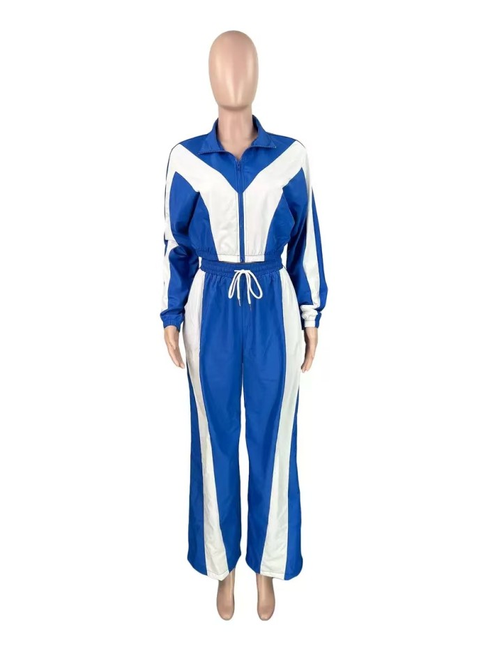 Crop Jacket 2 Piece Pants Set