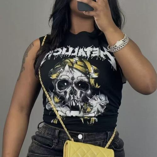 Trendy Print Vest Tee Shirt