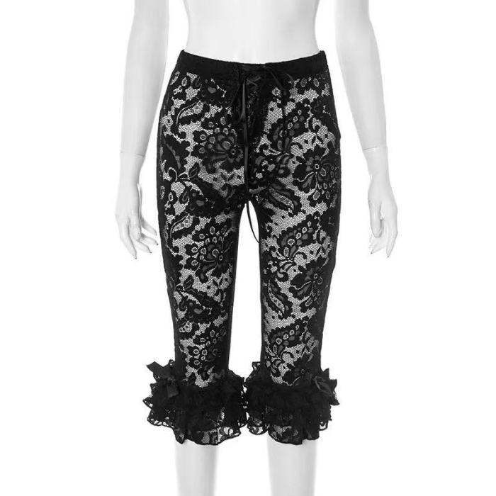 Sexy Lace Mesh Half Pants