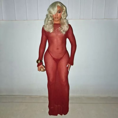 Knit Long Sleeve Maxi Dress