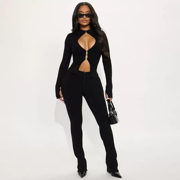 Long Sleeve 2 Piece Pants Casual Set 