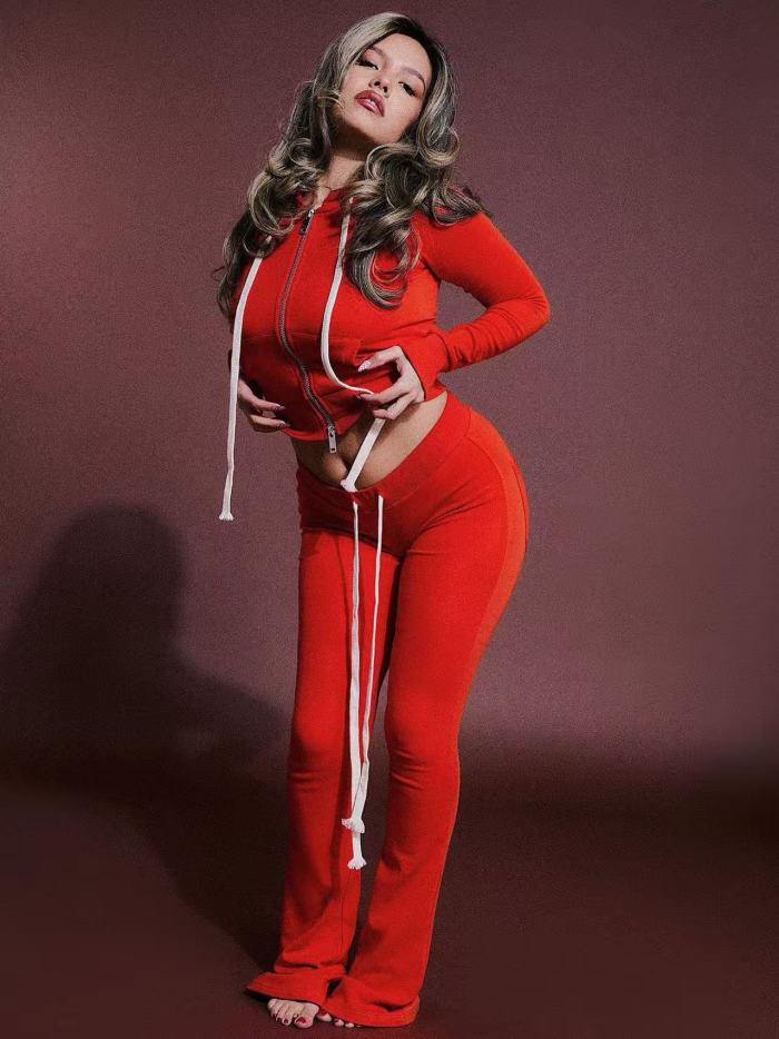 Fall Winter Jacket Hoodie 2 Piece Set