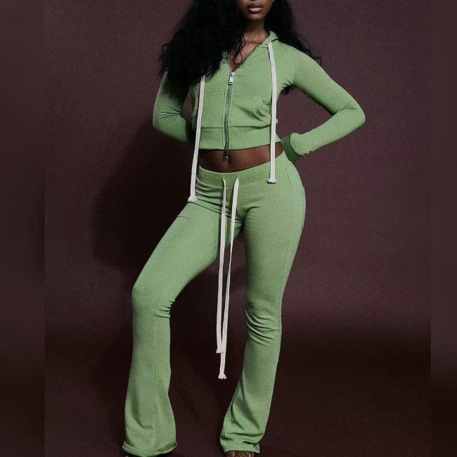 Fall Winter Jacket Hoodie 2 Piece Set