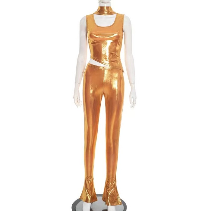 Gold Print Fabric 3 Piece Outfits