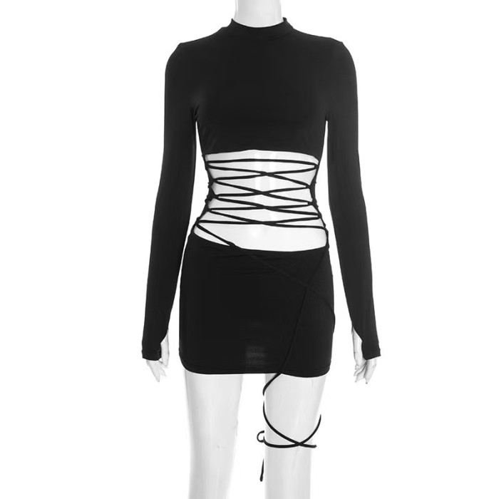 Lace Up Sexy Mini Dress