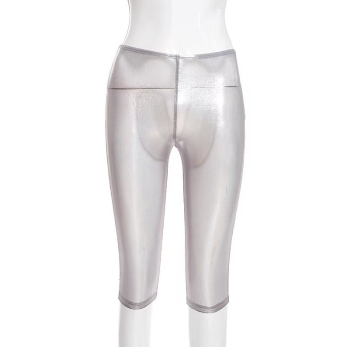 See Through Smooth Cropped Pants