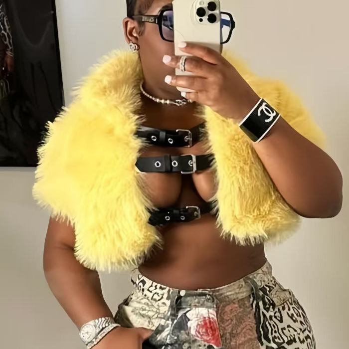 Fur Crop Top Jacket 