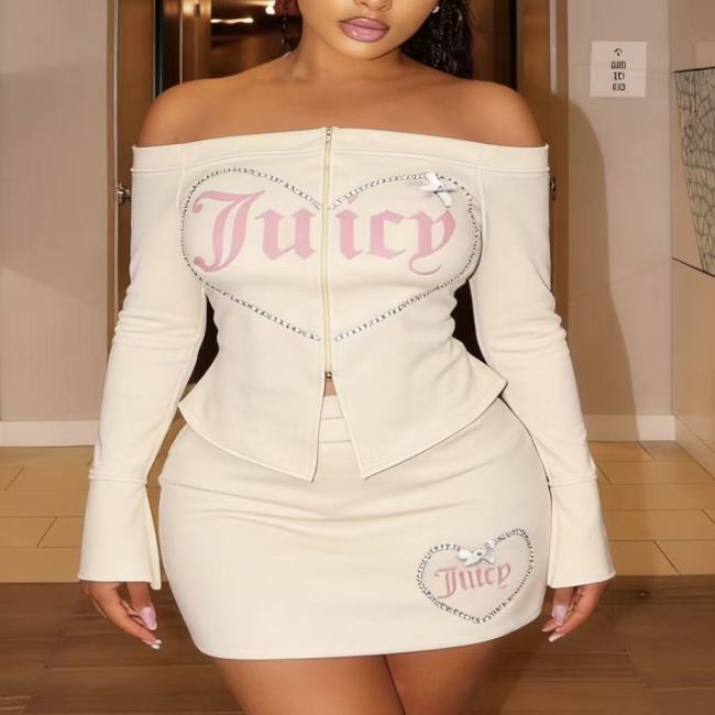 Long Sleeve Crop Top Skort Set