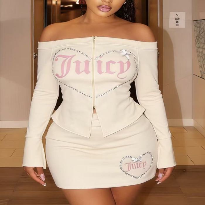 Long Sleeve Crop Top Skort Set