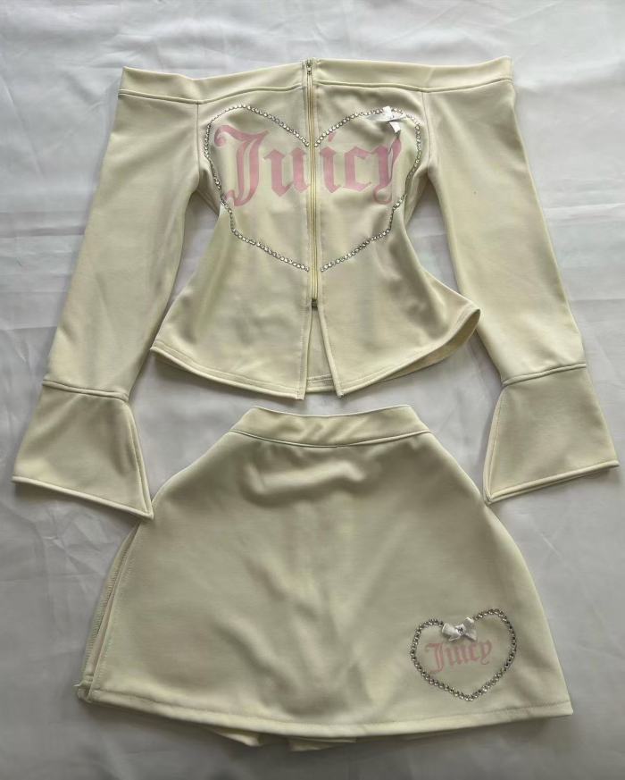 Long Sleeve Crop Top Skort Set