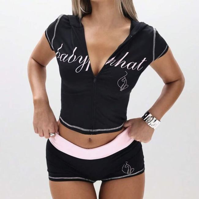 2 Piece Crop Top Shorts Set