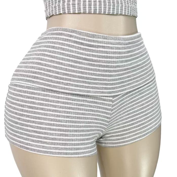 Striated Tube Top Shorts Set