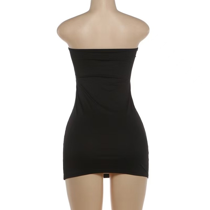 Black And White Tube Mini Dress