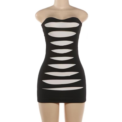 Black And White Tube Mini Dress