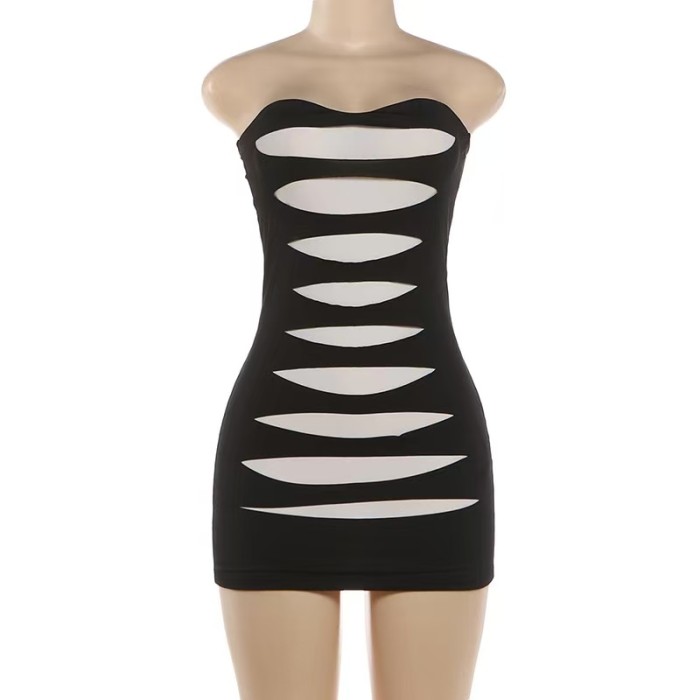 Black And White Tube Mini Dress