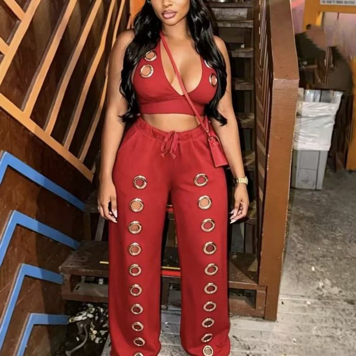 2 Piece Tank Top Straight Pants Set 