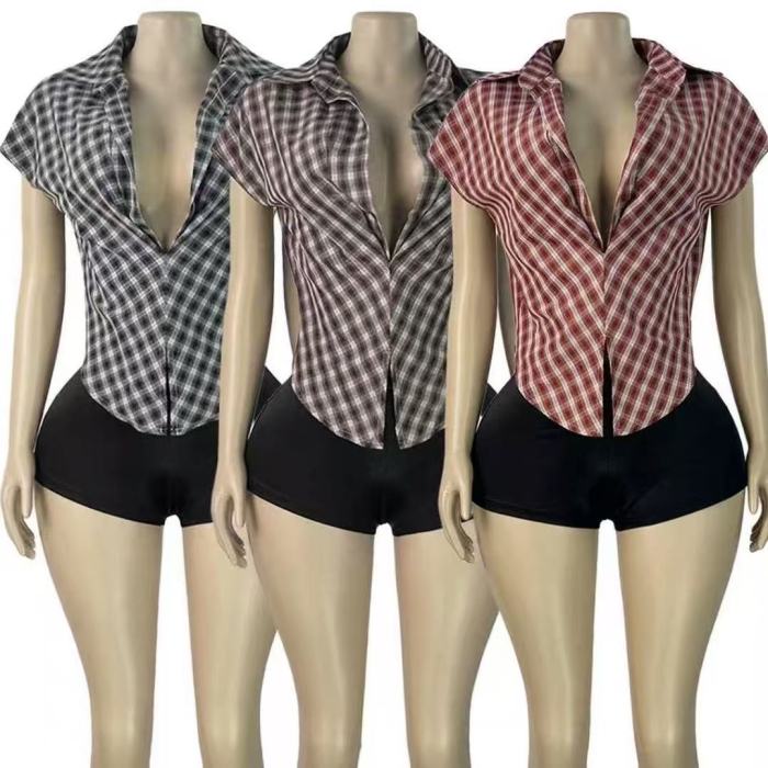 Red Plaid Crop Top