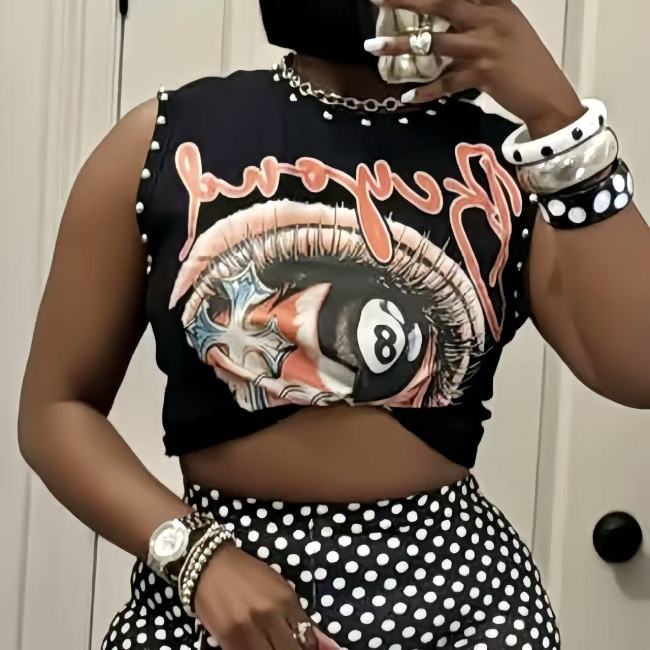 Graphic Rivet Tank Top