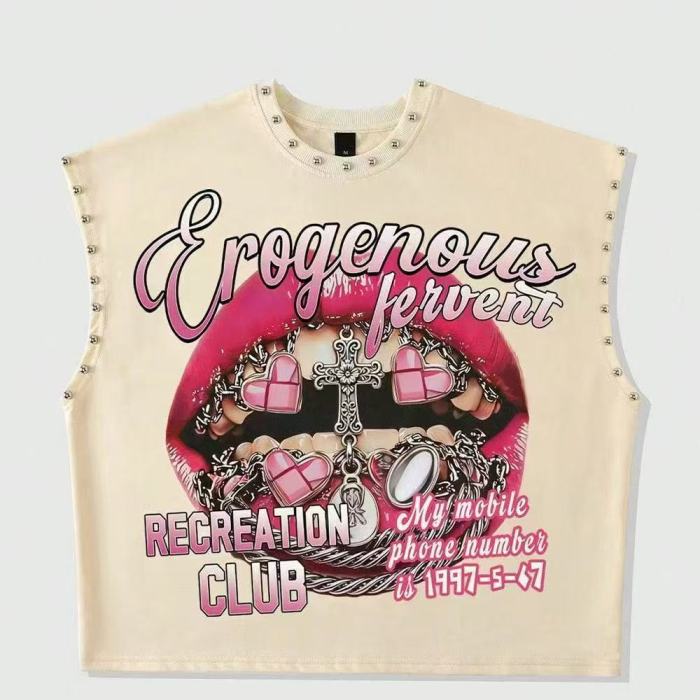 Graphic Rivet Tank Top