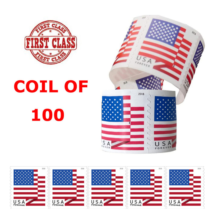 U.S. Flag 2018, 100Pcs/Rolls (1000 Pcs)