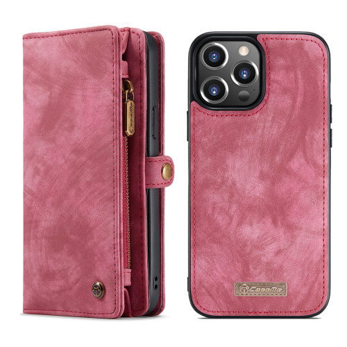 Leather Detachable Magnetic Cover Zipper Phone Case 11Credit Card Slots Clutch Purse Case for apple iPhone 13PROMAX