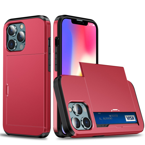 A luxurious hybrid double-layer shockproof cover for the new Apple IPHONE13 PRO MAX Slim card slot ID card or credit card slim cover