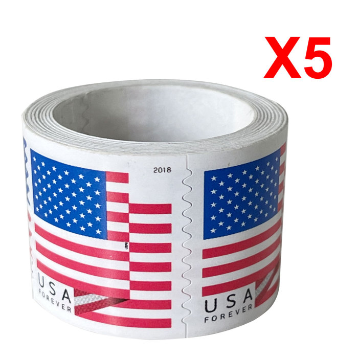 U.S. Flag 2018, 100Pcs/Rolls (500 Pcs)