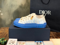 Dior Men Women Shoes Casual Luxury Brand B23 Low-Top Sneaker Multicolor Blue Dior Oblique Canvas