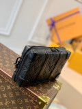 Louis Vuitton Womens and Mens Unisex Bags Luxury Brand SOFT TRUNK WALLET M80224 Black Taurillon Monogram leather