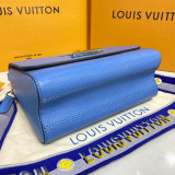 Louis Vuitton Womens Bags Shoulder Messenger Bags Luxury Brand TWIST MM Bleuet Blue Epi grained cowhide leather M57507