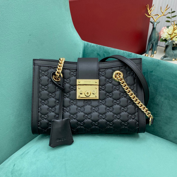 Gucci Womens Bags Shoulder Messenger Bag Luxury Brand GG Supreme Padlock GG small shoulder bag with Original Box 498156