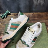 Gucci Distressed Screener Sneakers Men Womens Shoes