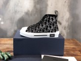 Dior Men Shoes Casual Luxury Brand B23 high-Top Sneaker Reflective Gray Dior Oblique Canvas