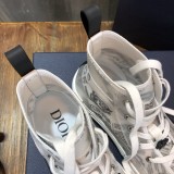 Dior Men Shoes Casual Luxury Brand B23 high-Top Sneaker Reflective Gray Dior Oblique Canvas