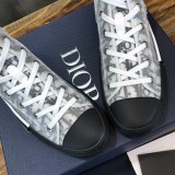 Dior Men Shoes Casual Luxury Brand B23 high-Top Sneaker Reflective Gray Dior Oblique Canvas