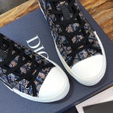 Dior Men Shoes Casual Luxury Brand B23 high-Top Sneaker Reflective Gray Dior Oblique Canvas