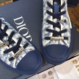 Dior Men Shoes Casual Luxury Brand B23 high-Top Sneaker Reflective Gray Dior Oblique Canvas