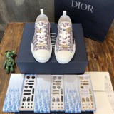 Dior Men Shoes Casual Luxury Brand B23 Low-Top Sneaker Reflective Gray Dior Oblique Canvas