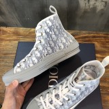 Dior Men Shoes Casual Luxury Brand B23 high-Top Sneaker Reflective Gray Dior Oblique Canvas