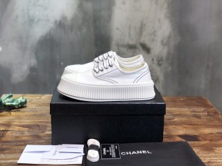 Chanel Casual Sneaker with Laces Low top Cancas Woman Shoes with box Black