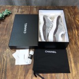 Chanel Women Shoes Sneakers Lace-Up Design Luminous Luxury Brand Sports Shoes with Original Box