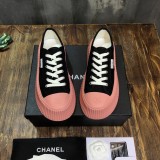 Chanel Casual Sneaker with Laces Low top Cancas Woman Shoes with box Black