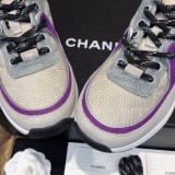 Chanel Women Shoes Sneakers Lace-Up Design Luminous Luxury Brand Sports Shoes with Original Box