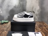 Chanel Casual Sneaker with Laces Low top Cancas Woman Shoes with box Black