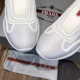 Prada Men's shoes mid-top luxury brand sneakers