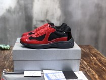 Prada Men Shoes Luxury Brand Sneakers New America'S Cup Bike Fabric Sneakers with Original Box