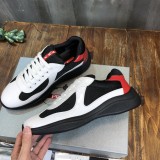 Prada Men Shoes Luxury Brand Sneakers New America'S Cup Bike Fabric Sneakers with Original Box