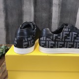 Fendi Men Shoes Luxury SNEAKERS Multicolor canvas and leather low-tops